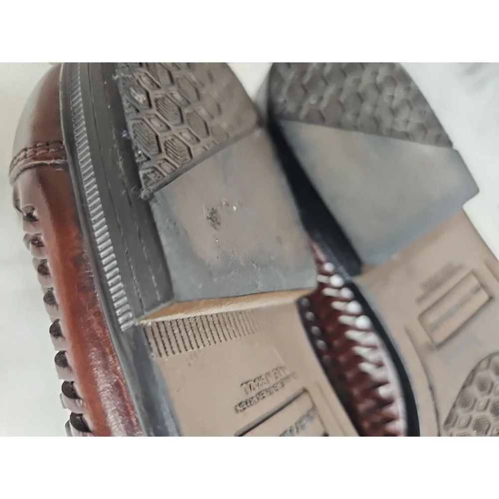 STACY ADAMS Men's 9.5M Brown Woven Leather Tassel #21966 Loafers Dress Shoes